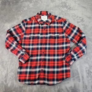 Camisa American Eagle Para Hombre Grande Roja A Cuadros Manga Larga Abotonada Franela Afilada - Imagen 1 de 6