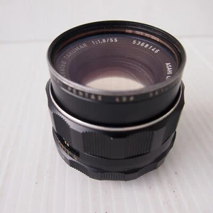 Asahi Pentax Super Takumar 1:1.8 55mm prime lens M42 screw mount with case & cap - Picture 1 of 11