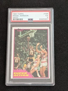 1981 Topps Magic Johnson Super Action PSA 5 EX Card #109 2nd Year Card HOF - Picture 1 of 7