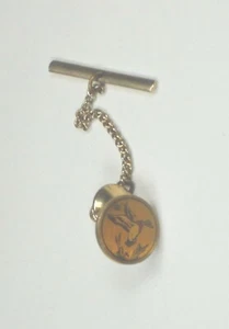 Vintage Redondo FLYING MALLARD CORBATA TACK con Tono Dorado Cadena Pato Excelente - Imagen 1 de 3