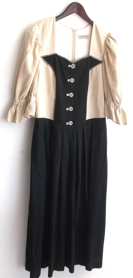 Damen Trachten Kleid Leinen natur, Rock schwarz Gr. 42 v. Landhaus - Bild 1 von 2