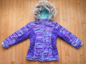 Free Country Girls Radiance Boarder Ski Jacket Winter Coat Faux Fur Hood 10/12 - Picture 1 of 9