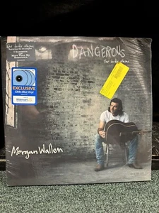 Morgan Wallen Dangerous The Double Album Walmart Exclusive Blue Vinyl Damage  - Picture 1 of 4