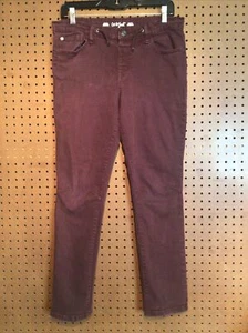 Cat And Jack Girls Sz 16 Straight Pants Burgundy Stretch Pockets #13 - Picture 1 of 8