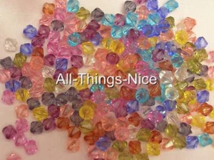 500 ACRYLIC 6mm Bicone Spacer Beads Necklace Bracelet Jewellery Making Findings - Picture 1 of 1