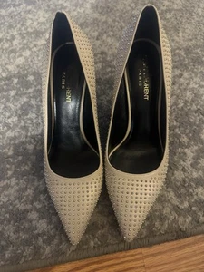 yves saint laurent schuhe damen heels Gr. 36,5 Nieten spitz beige - Bild 1 von 13