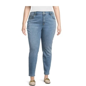 High Rise Skinny Jeans Medium Wash Stretch Denim Damen Übergröße 20W - Bild 1 von 5