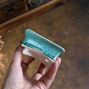 Bonsai Pot 9.3cm x 7cm x 3.2cm Blue-green - Picture 1 of 5