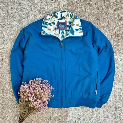90s Vintage Woolrich Blue Bomber Jacket Nylon Fleece Made In USA Women’s Size M - Image 1 of 4