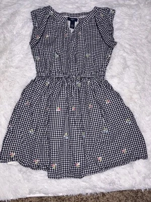 Gap Kids Girls Sz. M Checkered Flower Dress. Adorable Outfit. Grt. Quality - Image 1 of 4