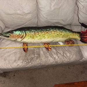 Tiger Musky Giant Stuffed Plush Body Pillow Treehouse 40” Cave Fisherman - Picture 1 of 3