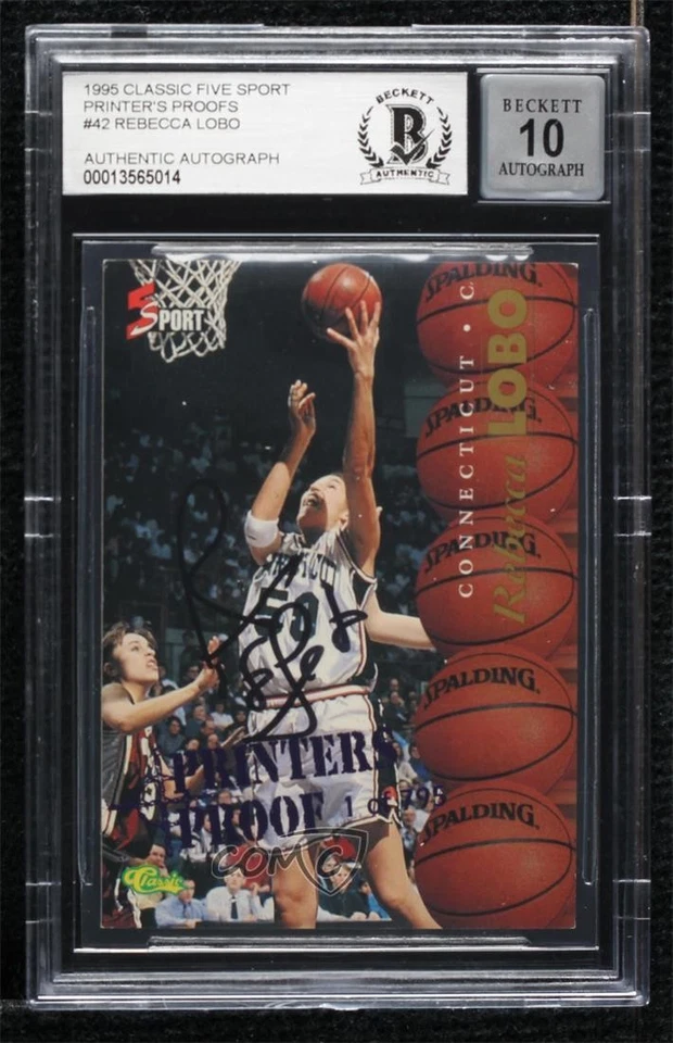 BAS 1995 Classic 5 Sport Blue Printers Proof /795 Rebecca Lobo BGS Authentic HOF - Image 1 of 2