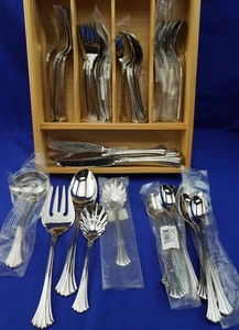 Reed & Barton 1800 Stainless 54 Pieces Dinner Salad Fork Tea Table Iced Spoon Kn - Picture 1 of 15
