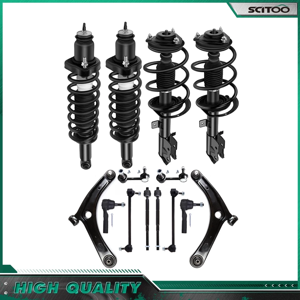 For 07-12 Dodge Caliber Complete Struts Assembly Sway Bar Control Arm Tierod Kit Foto 1 de 4