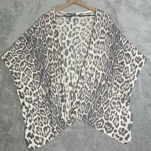Neiman Marcus Kimono Womens S/M Silk Cashmere Wool Cheetah Print Cardigan - Picture 1 of 13