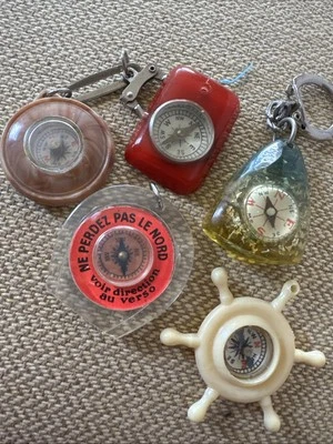 Vintage Keychain Lot Compass Rare 5 - Image 1 of 4