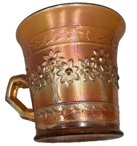 Fenton "Tree of Life" marigold carnival glass mug (1910-1920) - Picture 1 of 2