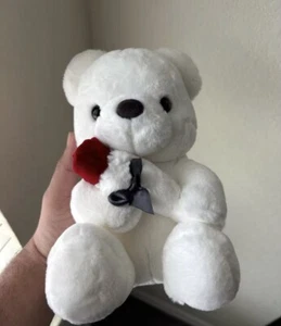 Orsacchiotto Peluche Con Rosa, Regalo San Valentine per Lei, 25 CM Orso Di Peluc - Foto 1 di 3