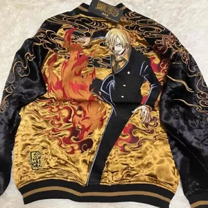 ONE PIECE Sanji the Black leg Reversible Sukajan Embroidery Jacket Men L (US M) - Picture 1 of 8