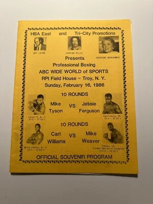 Mike Tyson vs Jessie Ferguson 1986 Official Program; Rare - Image 1 of 3
