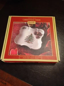 Spode Christmas Tree Devonia Ceramic Tray 8" Square New In Box - Picture 1 of 2