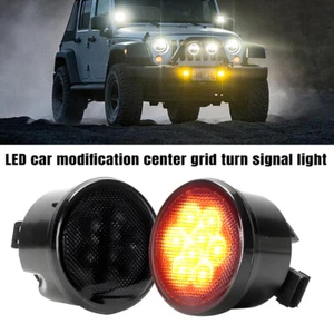 For Jeep Wrangler JK 07-17 Front Amber LED Turn Signal Lights Smoked Blinker - Bild 1 von 11