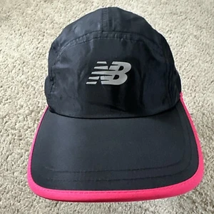 New Balance Hat Cap Adult Black Pink 5 Panel Strapback Running Jogging Y2K - Picture 1 of 9