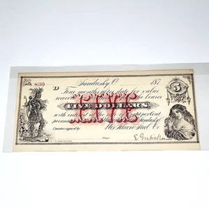 Merchant Scrip 1873-74 $5 Post Note Sandusky, Ohio Nes Silicon Steel Co. #830 D - Bild 1 von 20