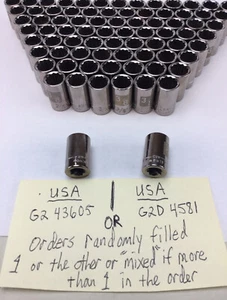 CRAFTSMAN 3/8 Zoll flache Steckdose 12 Punkt 1/4 Zoll Antrieb G2 43605 ODER G2D 45811 HERGESTELLT IN DEN USA - Bild 1 von 9