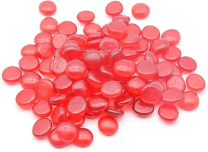 Glass Pebbles for Vases Stones nuggets Red Decorative Round Beads Gems 170pcs - Picture 1 of 7