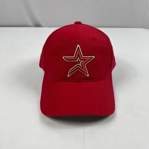 VINTAGE Houston Astros Baseball Hat Cap Strap Back Red Classic Wool Blend Mens - Picture 1 of 13