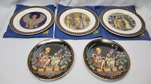 Set of 5 Hand Painted Egyptian Decorative Plates - The Treasures of Tutankhamun - Bild 1 von 24