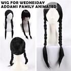 NEW Wednesday Addams Wig with Wig Cap Black Wigs For Wednesday Costume INV