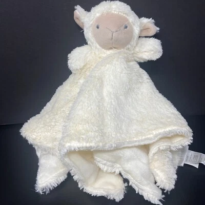 Elegante Manta de Seguridad Bebé Blanco Cordero Lovey Cara Bronceada Peluda 15 x 15"  Foto 1 de 4