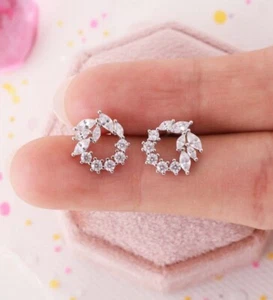 Pendiente remolino estilo corona moissanita marquesa plata 925 de 1,20 quilates regalo único para - Imagen 1 de 4