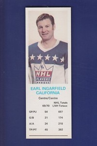 Earl Ingarfield 1970-71 Dad's Cookies NHL Hockey #61 (MINT) Golden Seals