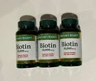 Nature's Bounty Biotin Metabolism Energy Hair Skin Nail 10000mcg 120ct 3PK 02/25