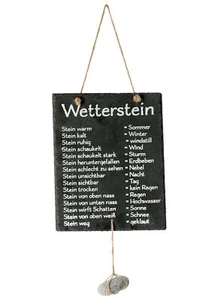Wetterstation Schiefer Tafel - 25 cm - Wetter Stein Warte Tür Schild Garten Deko - Bild 1 von 1