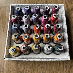 25 NEW Spools Floriani Embroidery Thread 1100yd Each Red Purple Orange Yellow - Picture 1 of 14