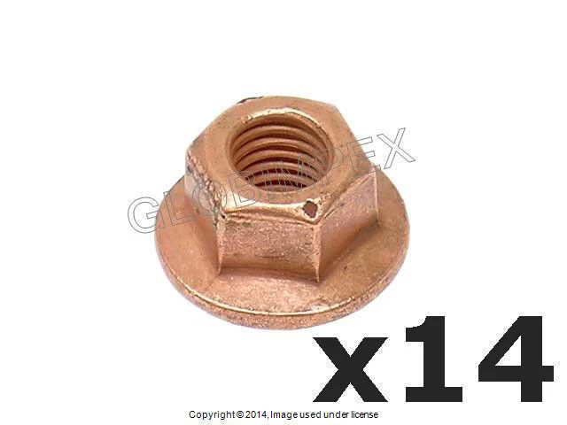 Juego de 14 tuercas de cuello de cobre BMW (1991+) (7 mm) colector de escape a culata Foto 1 de 1