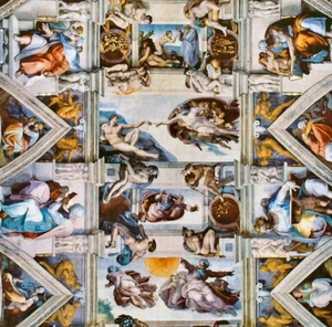 Sistine Chapel Ceiling by Michelangelo (200 Piece Wooden Jigsaw Puzzle) - Picture 1 of 8