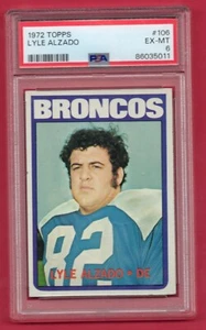 1972 Topps #106 Lyle Alzado Rookie RC Denver Broncos PSA 6 EX-MT Football Karte - Bild 1 von 2