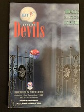 CARDIFF DEVILS v SHEFFIELD STEELERS 12 DEC 1999 ICE HOCKEY PROGRAMME, CARDIFF
