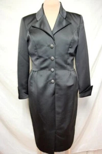 Victor Costa by Nahdree Gray Ribbed Dress Rhinestone Buttons Notched Collar-10 - Picture 1 of 15