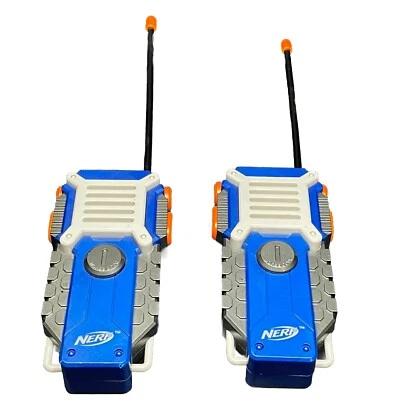 Nerf Walkie Talkie Kids Two Way Radio Handheld Blue Hasbro Pair Set of 2 Tested - Image 1 of 4