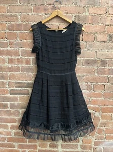 Vestido Valentino rojo con volantes para mujer, talla 42 IT 6 US, seda negra - Imagen 1 de 9