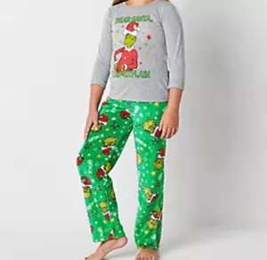 NWT Kids XXS 4 The Grinch Dr. Seuss Christmas Two Piece Pajama Set - Picture 1 of 1