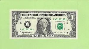 1995 ..UNCIRC $1 E 4517 1169 P .... 1995 $1 E-P BELLA BANCONOTA FRN - Foto 1 di 2