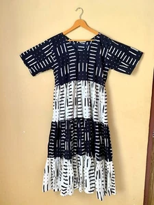 Black & white Cotton Handblock Prints & Summer Cotton Dress Beautiful gift item - Picture 1 of 5