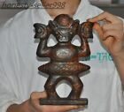 9.6" Chinese Hongshan Culture old jade weird Pig dragon three heads alien statue